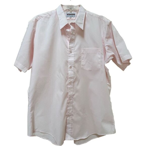 McGregor Classics light Havana pink men’s L vintage subtle pinstriped button up - Picture 3 of 7